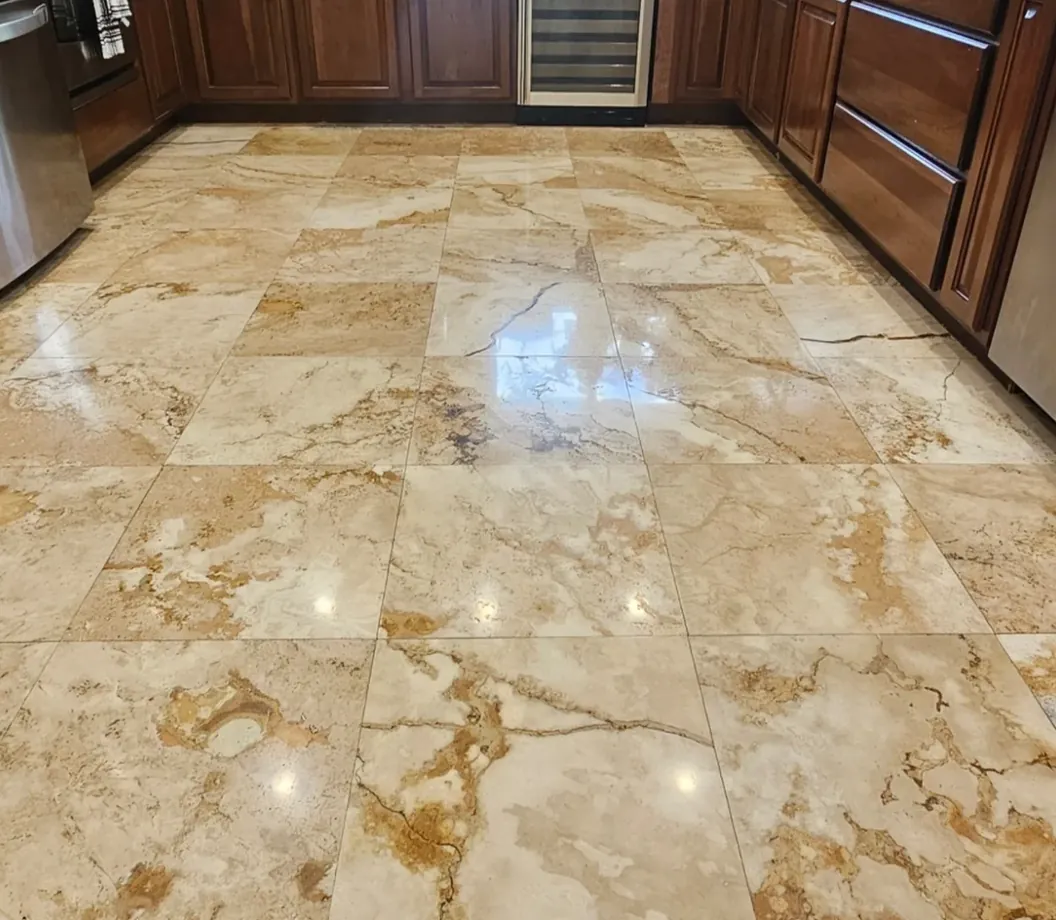 Restored stone floor in a Phoenix home