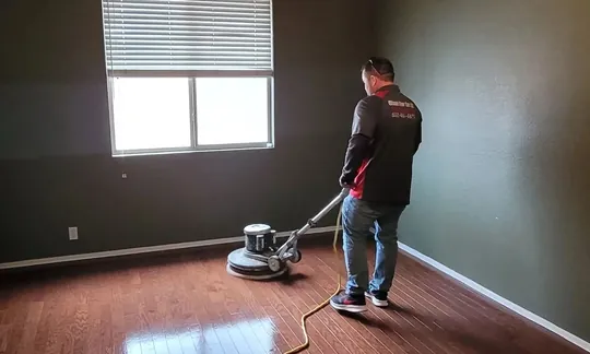 Sealed hardwood floor in a living room
