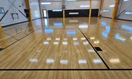 VCT floor in a commercial hallway
