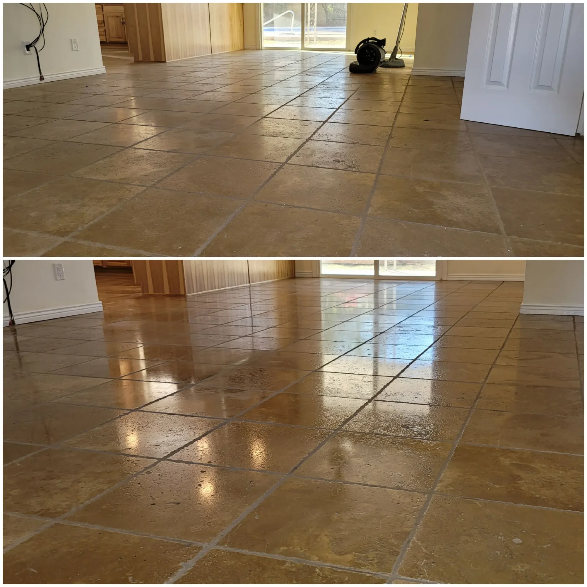 Professional natural stone floor cleaning and restoration in Phoenix
